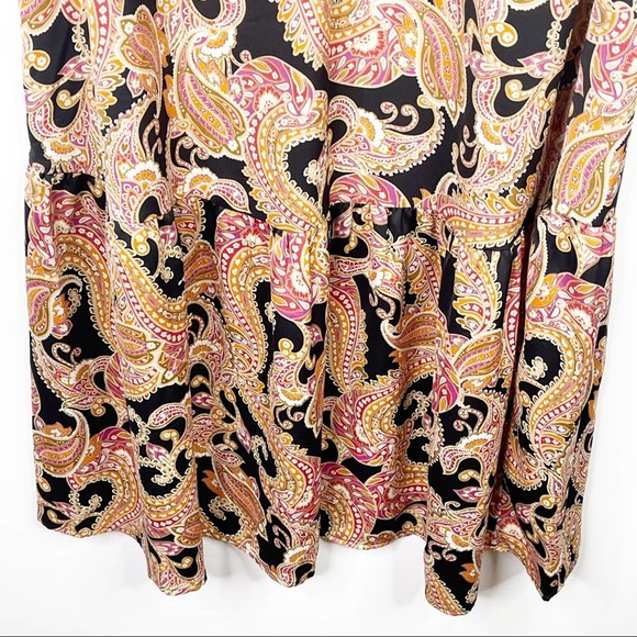 Who What Wear Paisley Maxi Dress Size L Print Puff Long Sleeve Dress - Picture 6 of 9